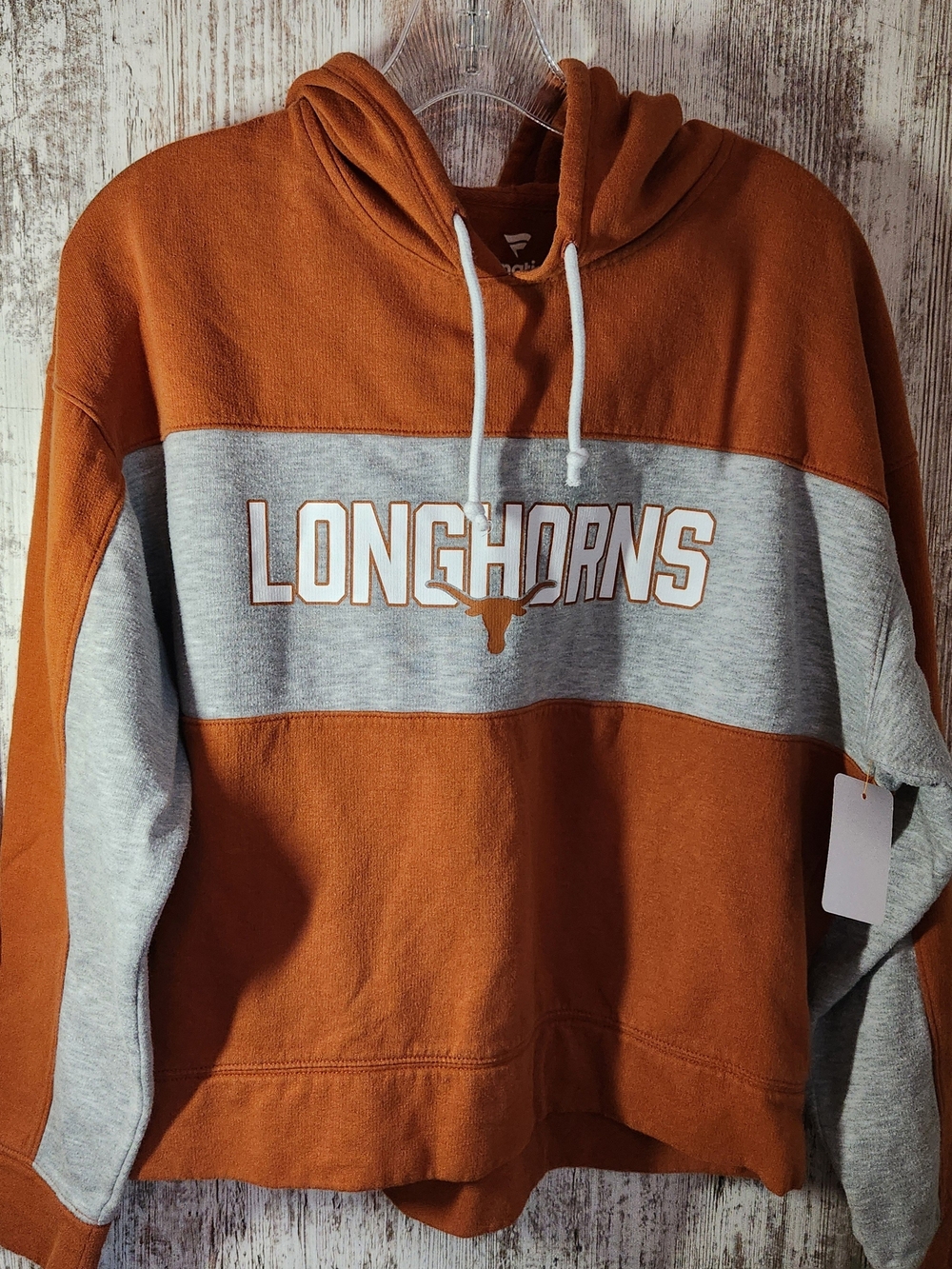 Fanatics Two-Tone Longhorns Hooded Sweatshirt in Rust & Gray Game Day Team Gear